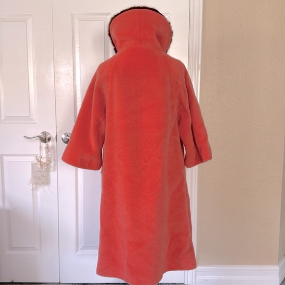 POUR LILLI ANN’S PARIS MOHAIR PETITE SWING COAT VINTAGE 50’s RARE PUMPKIN ORANGE - Picture 4 of 16